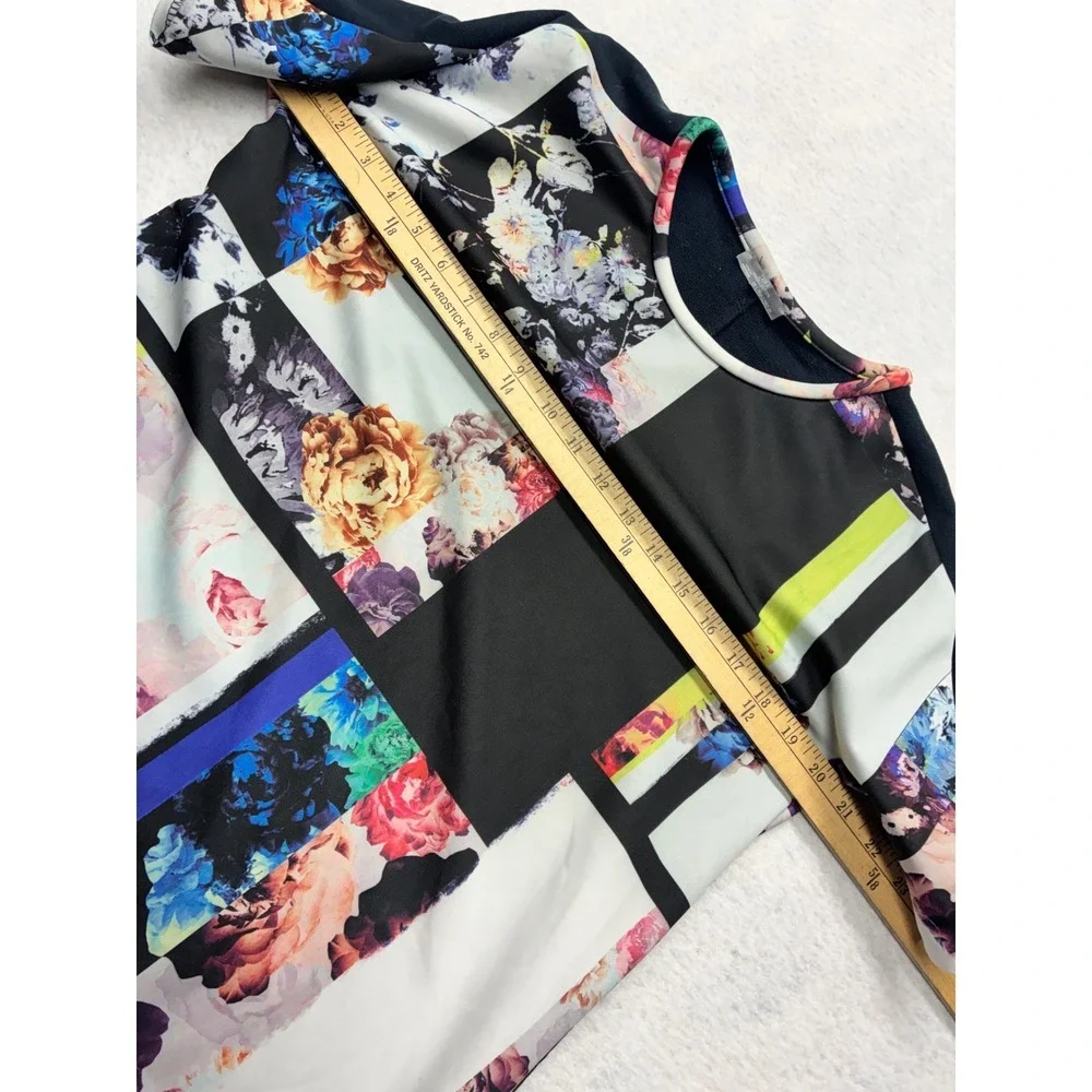Zara Floral Geometric T-Shirt Dress Art Maximalist Patchwork Large Multi - Picture 7 of 10